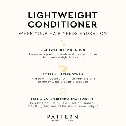 PATTERN Beauty by Tracee Ellis Ross Lightweight Conditioner and Co-Wash with Biotin for Curly & Fine Hair 3a-4c