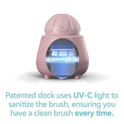 TAO Clean Ona Diamond Orbital Facial Brush and Cleansing Station – Suave Mauve – Electric Face Cleansing Brush with Ergonomic Handle, Dual Speed Settings