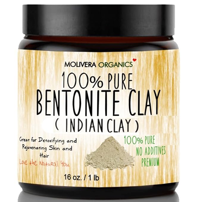 Premium 1 lb Bentonite Clay Pure, Natural Detoxifying Clay for Face Masks, Hair Care & More - Best Healing Clay - USA Made