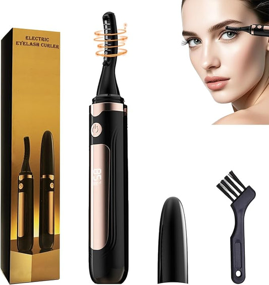 2026 Heated Eyelash Curler-USB Rechargeable Electric Eyelash Curler- Eyelash Curlers Heated 4 Temperature Modes Fast Heat Up Within 3s - 24 Hours Long Lasting- with Led Display for Women Girls(Black)