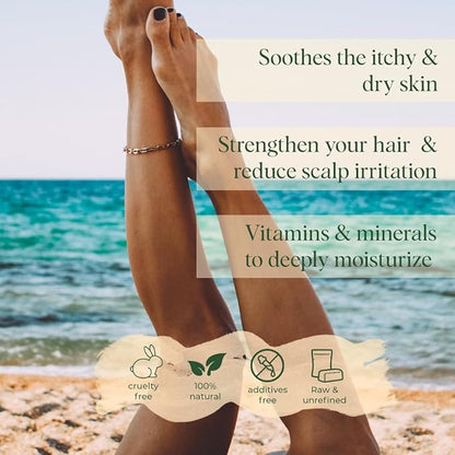 White Naturals African Shea Butter 1lb, Pure, Unrefined, Raw, Organic, Great Skin Moisturizer, Perfect for DIY Whipped Body Butter, Face Cream, Hair Mask, Lip Balm