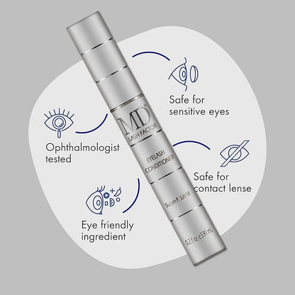 MD Lash Factor Eyelash Conditioner – 0.2 fl oz, 6-Month Supply – Peptide + Biotin Serum for Fuller, Thicker Lashes, Ophthalmologist-Tested