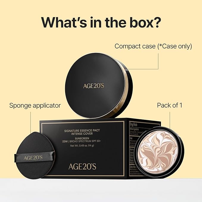 [NEW] AGE20'S Signature Essence Pact | 21W WARM VANILLA | Vegan Korean Cushion Foundation | Pack of 1 | Cream Foundation, Dewy & Glow Finish, Natural Coverage, SPF 50+