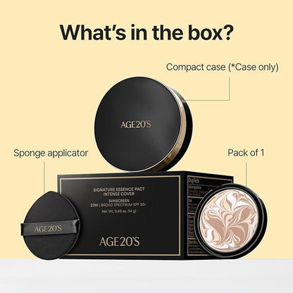 [NEW] AGE20'S Signature Essence Pact | 21W WARM VANILLA | Vegan Korean Cushion Foundation | Pack of 1 | Cream Foundation, Dewy & Glow Finish, Natural Coverage, SPF 50+