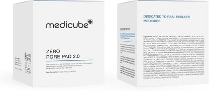 medicube Toner Pads Zero Pore Pad 2.0 | Dual-Textured Facial Pad for Exfoliation and Pore Care with 4.5% AHA Lactic Acid, 0.45% BHA Salicylic Acid | Ideal for All, Korean Skin Care, 70 Pads (1 Pack)