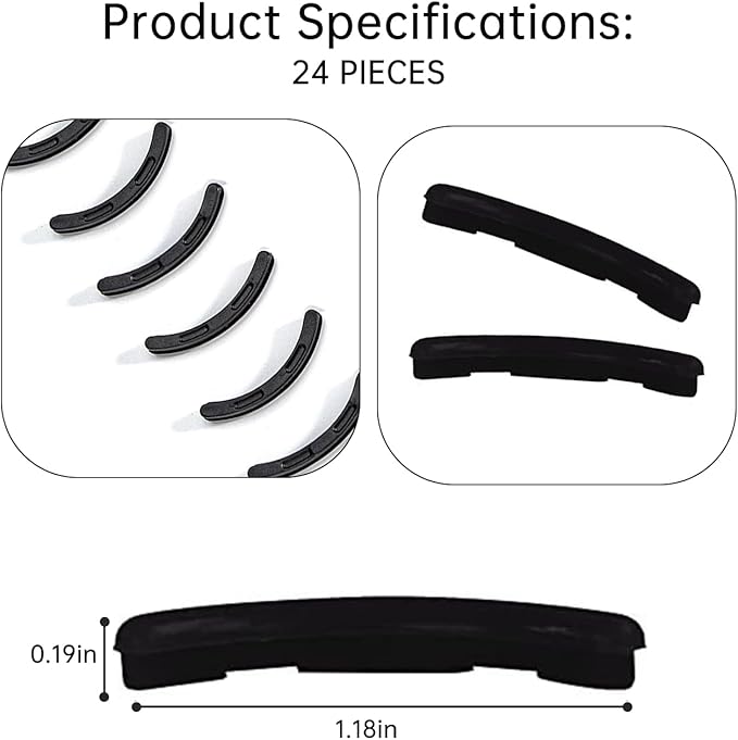 Eyelash Curler Refills Compatible with revlon,Eyelash Curler Pads 24PCS,Silicone Lash Curler Refill Pads Compatible with revlon (Black)