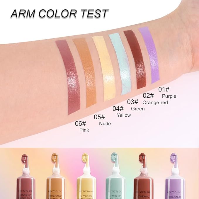 Under Eye Concealer for Women, 24 Hour Pink Full Coverage Brightening Concealer for Dark Circles Fine Lines Redness & Discoloration, Waterproof Foundation Color Corrector, 06