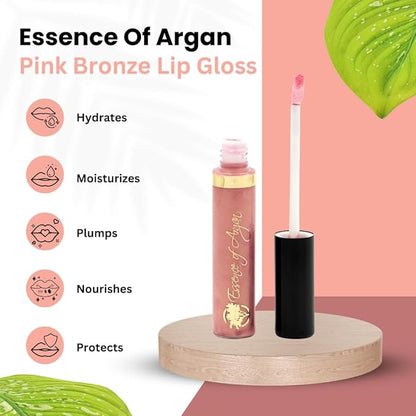Essence Of Argan Eye Lash Conditioner Mascara and Pink Bronze Lip Gloss with Moroccan Argan Oil