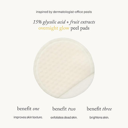 goop Beauty 15% Glycolic Acid Exfoliating Pads | Inspired by a Professional Chemical Peel | Refines & Retexturizes for Glowing Skin | Paraben and Silicone Free | 4 pack