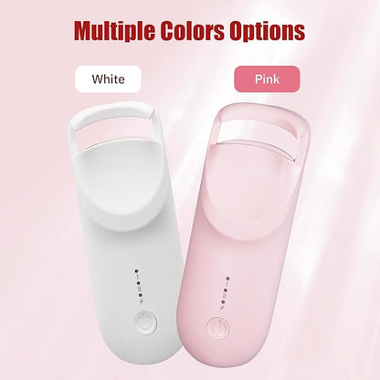 Upgrade Heated Eyelash Curler, Electric Eyelash Curler with 5s Fast Heating, Type-C Rechargeable, Portable Lash Curler, Long-Lasting Lash Lift, Natural Style, Heat-Sensitive Pad (White)