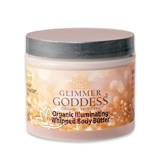 Glimmer Goddess Shimmer Body Butter with Organic Whipped Shea Butter for Hydration, Moisturizing & Silky Natural Glow - Bronze Subtle, 4 oz