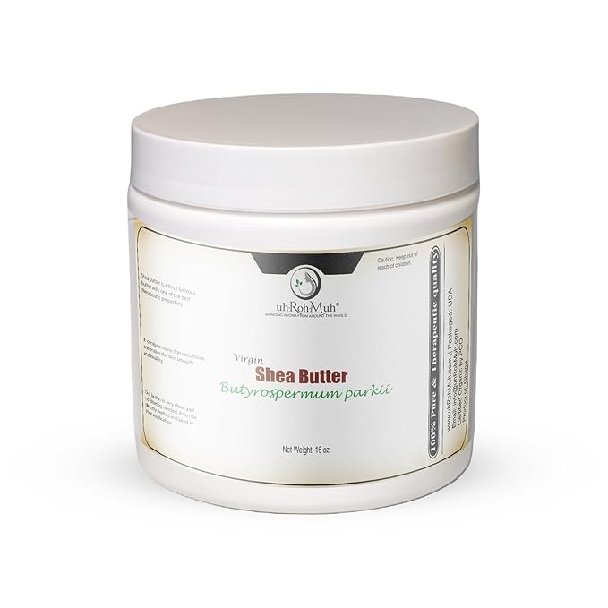 Virgin Shea Butter Raw Unrefined 1 lb – 100% Pure & Natural, Cold Pressed from Ghana, Creamy Texture with Natural Nut Aroma, for Skin, Hair Care, DIY Skincare & Beauty Recipes (Net wt: 0.45kg / 16 oz)
