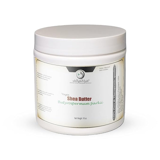 Virgin Shea Butter Raw Unrefined 1 lb – 100% Pure & Natural, Cold Pressed from Ghana, Creamy Texture with Natural Nut Aroma, for Skin, Hair Care, DIY Skincare & Beauty Recipes (Net wt: 0.45kg / 16 oz)