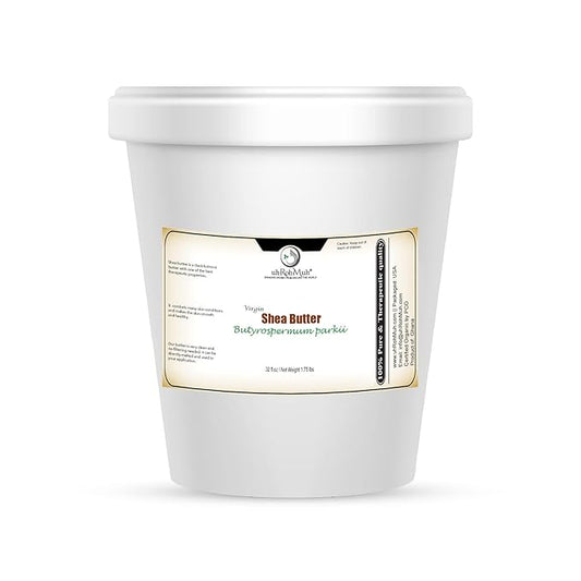 Virgin Shea Butter Raw Unrefined 1.75 lb – 100% Pure & Natural, Cold Pressed from Ghana, Creamy Texture with Natural Nut Aroma, for Skin, Hair Care, DIY Skincare & Beauty Recipes (Net Wt 0.8 kg/32 oz)