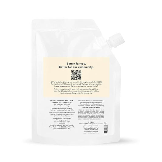 SEEN Shampoo Eco-Refill -Non-Comedogenic & Hair Shampoo- Dermatologist-Developed - Safe for Sensitive, Eczema & Acne Prone Skin