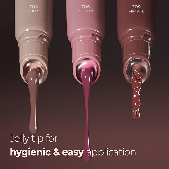 Laka Fruity Lip Glotioner, 10ml/0.33 fl.oz, Lip Gloss with High Shine Vivid Colors, Jelly tip for Hygienic & Easy Application, Plumping Conditioner, Vegan, K-Beauty (#704 Ruddy)