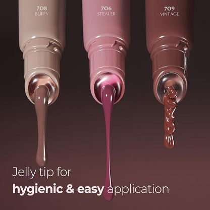 Laka Fruity Lip Glotioner, 10ml/0.33 fl.oz, Lip Gloss with High Shine Vivid Colors, Jelly tip for Hygienic & Easy Application, Plumping Conditioner, Vegan, K-Beauty (#701 Dolly)