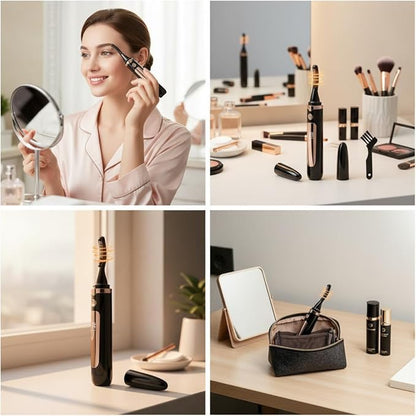 2026 Heated Eyelash Curler-USB Rechargeable Electric Eyelash Curler- Eyelash Curlers Heated 4 Temperature Modes Fast Heat Up Within 3s - 24 Hours Long Lasting- with Led Display for Women Girls(Black)