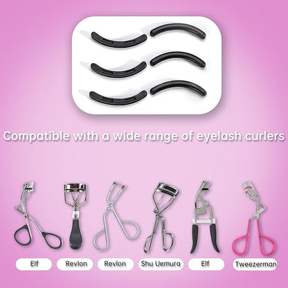 Eyelash Curler Refills Compatible with revlon,Eyelash Curler Pads 24PCS,Silicone Lash Curler Refill Pads Compatible with revlon (Black)