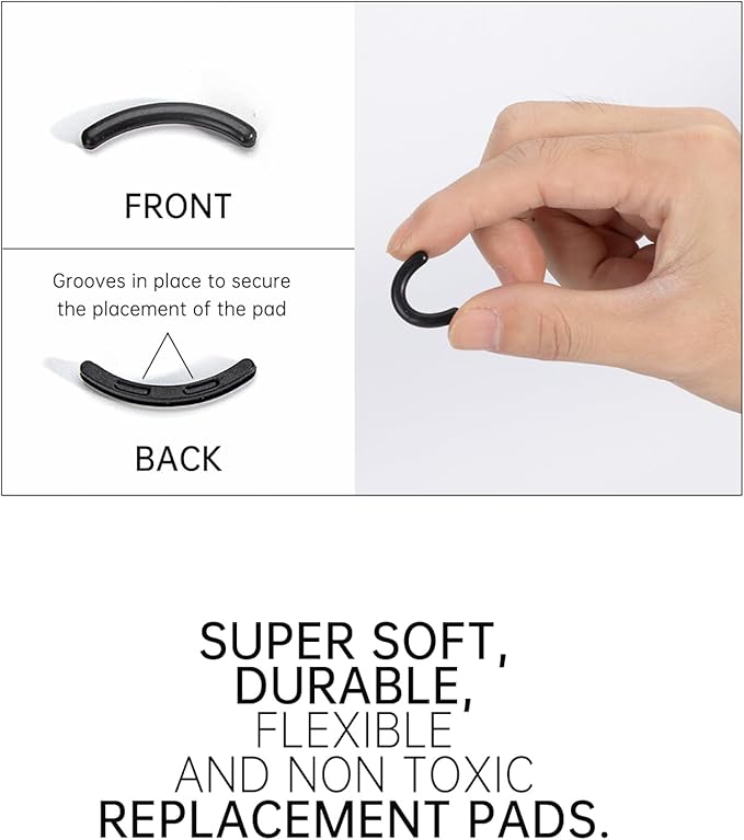 Eyelash Curler Refills Compatible with revlon,Eyelash Curler Pads 24PCS,Silicone Lash Curler Refill Pads Compatible with revlon (Black)