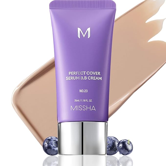 MISSHA M PERFECT COVER SERUM BB CREAM No.23 Natural Beige-Light/Medium with Cool/Neutral Undertone, BB Cream by Cardi B Pick, Skin Tint, Tinted Moisturizer, Skin Care Foundation Makeup, 1.18 Fl oz