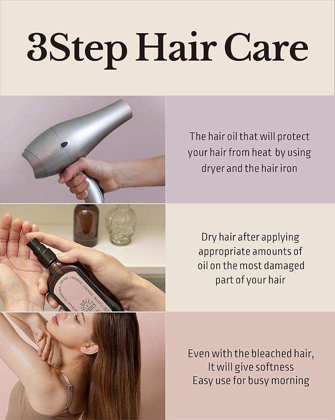 Milk Protein Intensive Hair Oil Trial Kit - 4 Scents x 1.01 fl.oz. - Argan Oil & Milk Protein Hair Treatment Set - Moisturizing Lightweight Formula for Shine, Curl Definition & Frizz Control