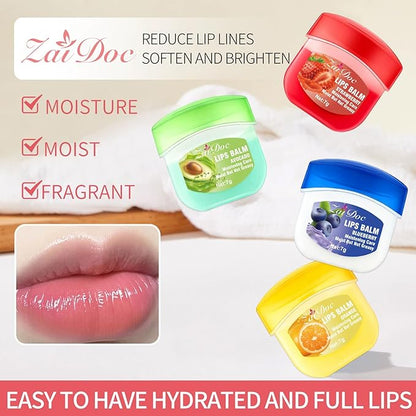 24 Packs Fruit Flavored Lip Balm set, Nourishing & Lip Balm Fruit Sets with Olive Oil, Peach, Jojoba Oil, Lip Care for Dry Peeling, Dull, Lip Lines, Moisturizing and Repairing Lipstick, 0.2oz