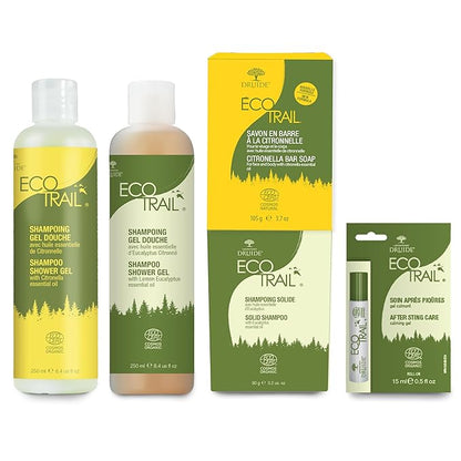 Citronella Shampoo & Shower Gel – Ecotrail 2-in-1 Shampoo And Shower Gel – Biodegradable & All-Natural – Purifying, Toning & Soothing Ingredients – 250 ml (8.4 oz) Lemongrass