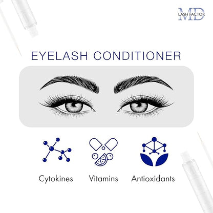 MD Lash Factor Eyelash Conditioner – 0.2 fl oz, 6-Month Supply – Peptide + Biotin Serum for Fuller, Thicker Lashes, Ophthalmologist-Tested