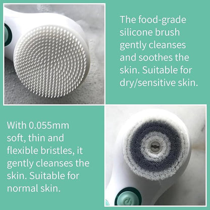 Advanced Facial Cleansing Brush, 2-in-1 Exfoliator Tool, Face Scrubber, Pore Cleaning Brush, Skin Care Device, Face Wash Brush, Facial Exfoliating Brush, Face Brush for Women and Men