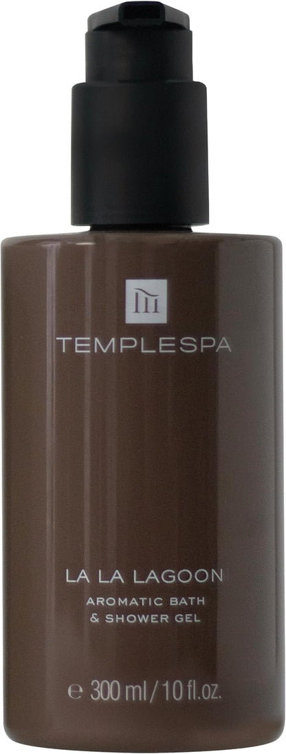 TEMPLESPA | LA LA Lagoon | Luxury Bath and Shower Gel for Cleansing, Fresh Skin, Smooth Texture, Natural Ingredients, Free from Parabens, Phthalates and Sulphates, Cruelty-Free, Vegan 10 fl.oz.