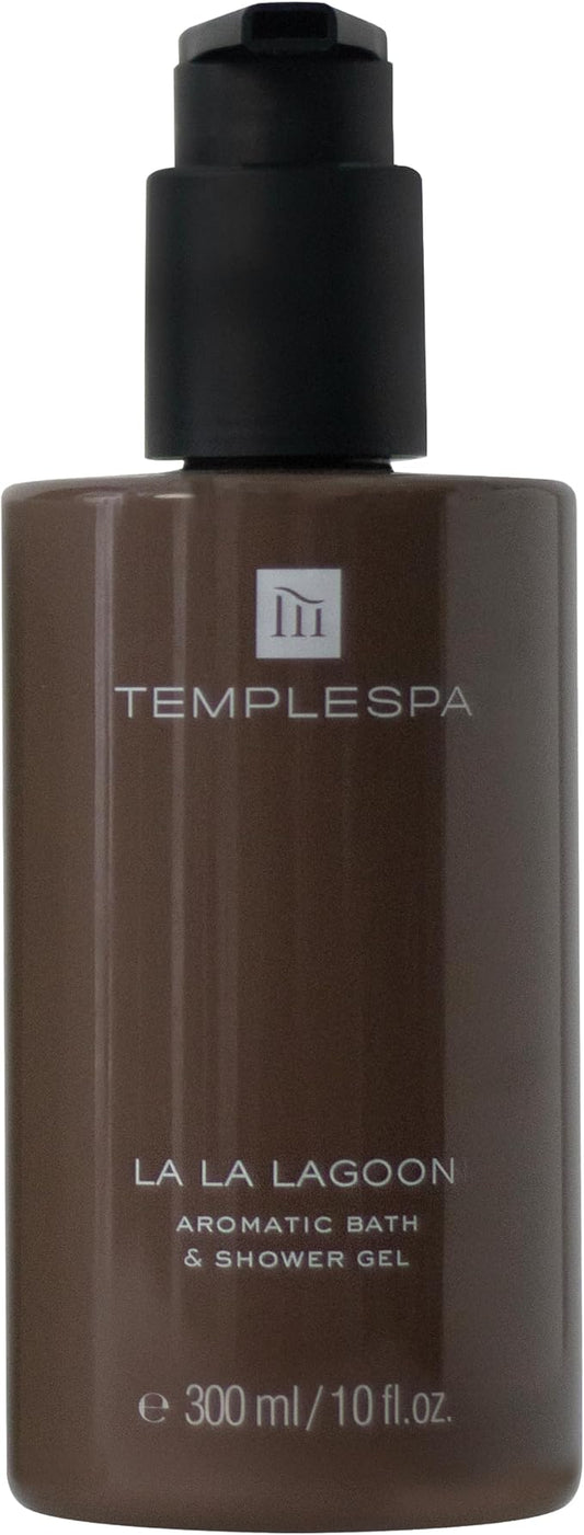 TEMPLESPA | LA LA Lagoon | Luxury Bath and Shower Gel for Cleansing, Fresh Skin, Smooth Texture, Natural Ingredients, Free from Parabens, Phthalates and Sulphates, Cruelty-Free, Vegan 10 fl.oz.