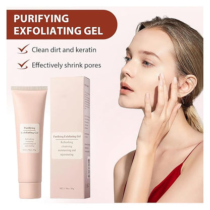 Purifying Exfoliating Gel,Facial Exfoliator Cleanser,Natural Exfoli ating Gel Purifying Cream,Deep Cleansing Face and Body Exfoliating Scrub Gels for All Skin (3Pcs)