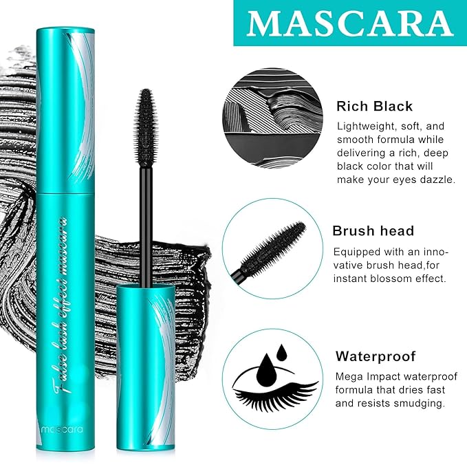Tubing Mascara Black｜mascara volume and length ｜Long-Wear Essence Mascaras, Smudge-Resistant Formula｜Telescopic Mascara Waterproof for Fashion Makeup｜Tubing Mascaras, Lift (Black, 1 pack)