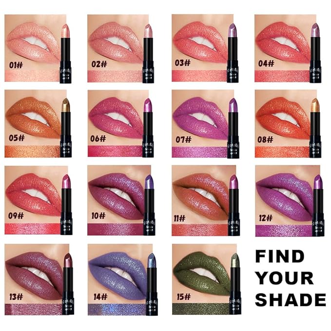 Bronze Brown Metallic Lipstick for Women,Lightweight Non-Drying Shimmer Frosted Lipsticks,Glitter Lip Gloss Stain Long Lasting Waterproof No Smudge Proof No Transfer 12 Hour,Cruelty-Free Makeup