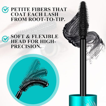 Tubing Mascara Black｜mascara volume and length ｜Long-Wear Essence Mascaras, Smudge-Resistant Formula｜Telescopic Mascara Waterproof for Fashion Makeup｜Tubing Mascaras, Lift (Black, 1 pack)
