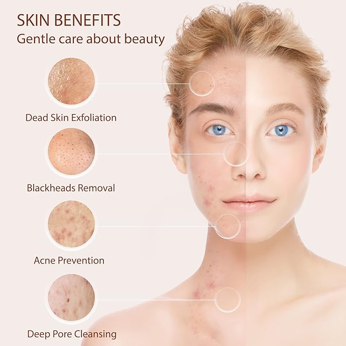 Facial Cleansing Brush Face Scrubber Exfoliating Cleaning Skin Care Cleanser Wash Women Girls Electric Beauty Powered Exfoliator Skincare Spin Tools Scrub Washer Self Care by VISOFO (Jade)