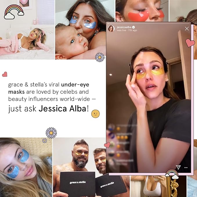 grace & stella Award Winning Under Eye Mask - Stocking Stuffers for Women - Gifts for Teenage Girls - Gel Eye Patches for Dark Circles, Puffy Eyes, Undereye Bags - Vegan - Self Care (24 Pairs, Gold)