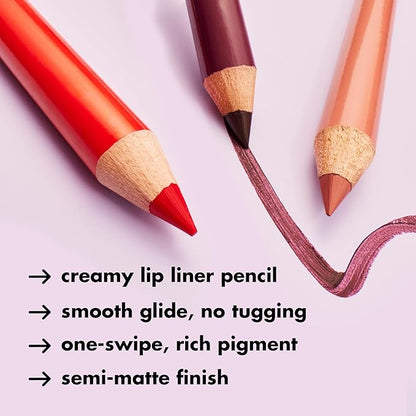 e.l.f. Cream Glide Lip Liner, Highly-Pigmented Pencil For Shaping & Sculpting Lips, Semi-Matte Finish, Vegan & Cruelty-Free, Doppio Espresso