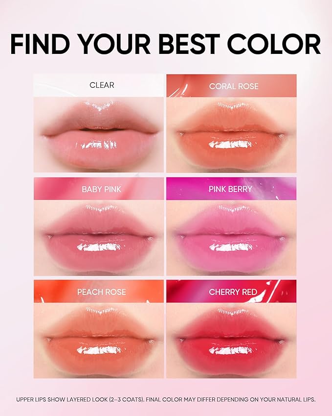 Peptide Brightening Lip Serum, Hydrating & Plumping Tinted Lip Gloss, Moisturizing Lip Balm with Polypeptides & Squalane for Glossy Sheer, Smooth Lips (06 Cherry Red)