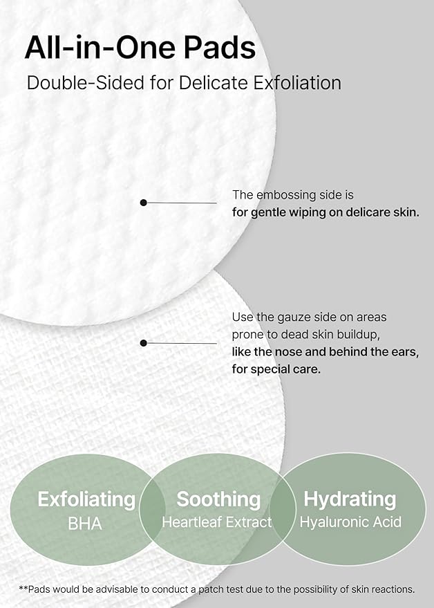 celimax Ji.Woo.Gae Heartleaf BHA Peeling Pad | Pore Care, Exfoliating Double-Side Toner Pads, Facial Peels, Hydrating, Tea Tree, For Acne Prone & Breakouts, Christmas Gift, Stocking Stuffers (60pads)