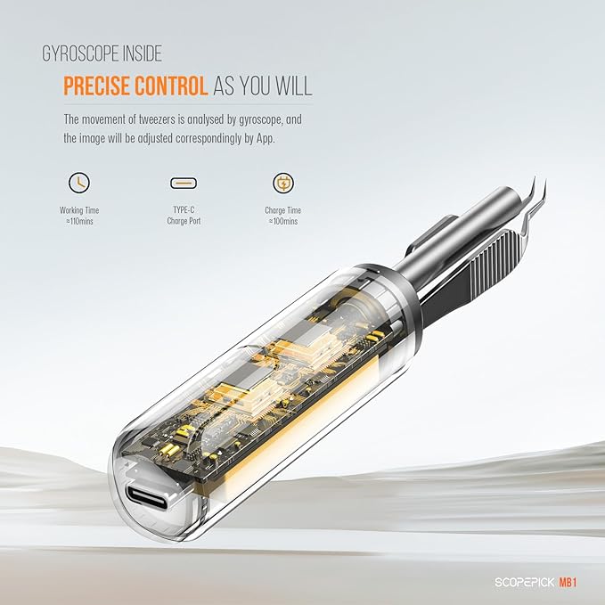 Blackhead Removal Tweezer with 1080p Camera, Ultimate Precision: Blackhead Removal with Camera - Perfect for Delicate Tasks! - - Eyebrow Tweezer, Pull White Hair (White)