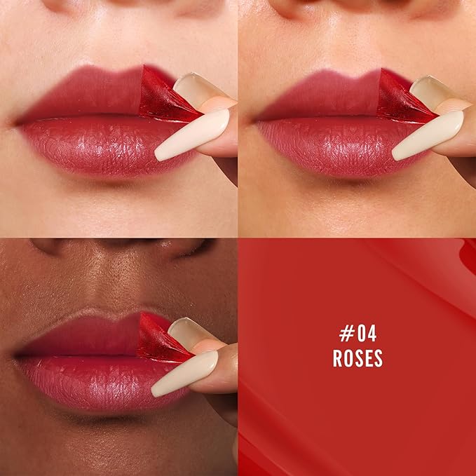 KIMUSE Tattoo Peel & Reveal Lip Stain, Waterproof Long Lasting Peel Off Lip Liner Tattoo, Non Stick Color Peel Off Mask Lip Gloss Makeup