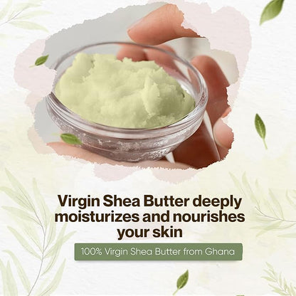 Virgin Shea Butter Raw Unrefined 1.75 lb – 100% Pure & Natural, Cold Pressed from Ghana, Creamy Texture with Natural Nut Aroma, for Skin, Hair Care, DIY Skincare & Beauty Recipes (Net Wt 0.8 kg/32 oz)