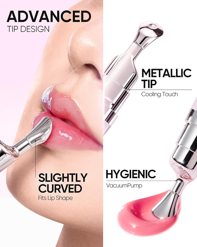 Peptide Brightening Lip Serum, Hydrating & Plumping Tinted Lip Gloss, Moisturizing Lip Balm with Polypeptides & Squalane for Glossy Sheer, Smooth Lips (06 Cherry Red)