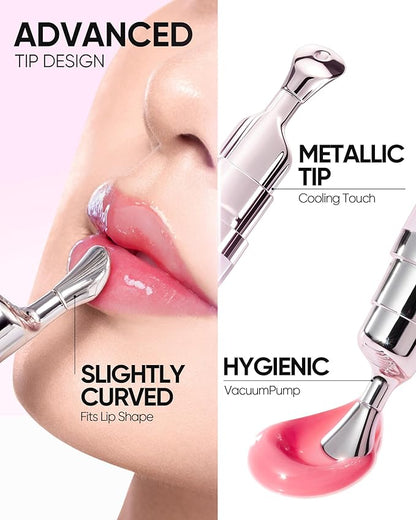 Peptide Brightening Lip Serum, Hydrating & Plumping Tinted Lip Gloss, Moisturizing Lip Balm with Polypeptides & Squalane for Glossy Sheer, Smooth Lips (06 Cherry Red)