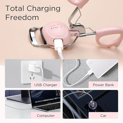 PopUp Heated Eyelash Curler Fast Heat Up in 5s - Curls - Safe Anti-Burn Lash Curler Elevate Your Beauty with Stunning Lashes(4D)