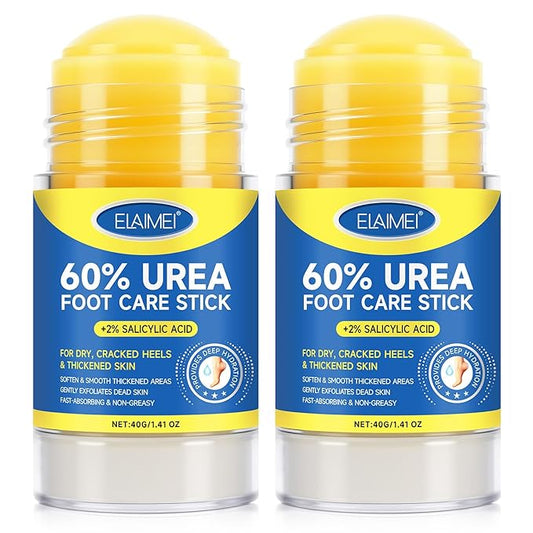2 PCS Urea Cream 60% Urea Cream 60% Foot Care Stick Deeply Moisturising and Fast Absorbing Gentle Exfoliation For Dry, Cracked Heels & Thickened Skin