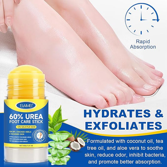 2 PCS Urea Cream 60% Urea Cream 60% Foot Care Stick Deeply Moisturising and Fast Absorbing Gentle Exfoliation For Dry, Cracked Heels & Thickened Skin