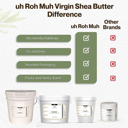 Virgin Shea Butter Raw Unrefined 1 lb – 100% Pure & Natural, Cold Pressed from Ghana, Creamy Texture with Natural Nut Aroma, for Skin, Hair Care, DIY Skincare & Beauty Recipes (Net wt: 0.45kg / 16 oz)